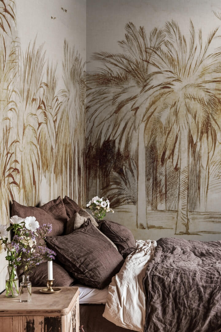 Fototapeta palmy Rebel Walls R18808 Ocean Palms Beige Scenic Landscapes