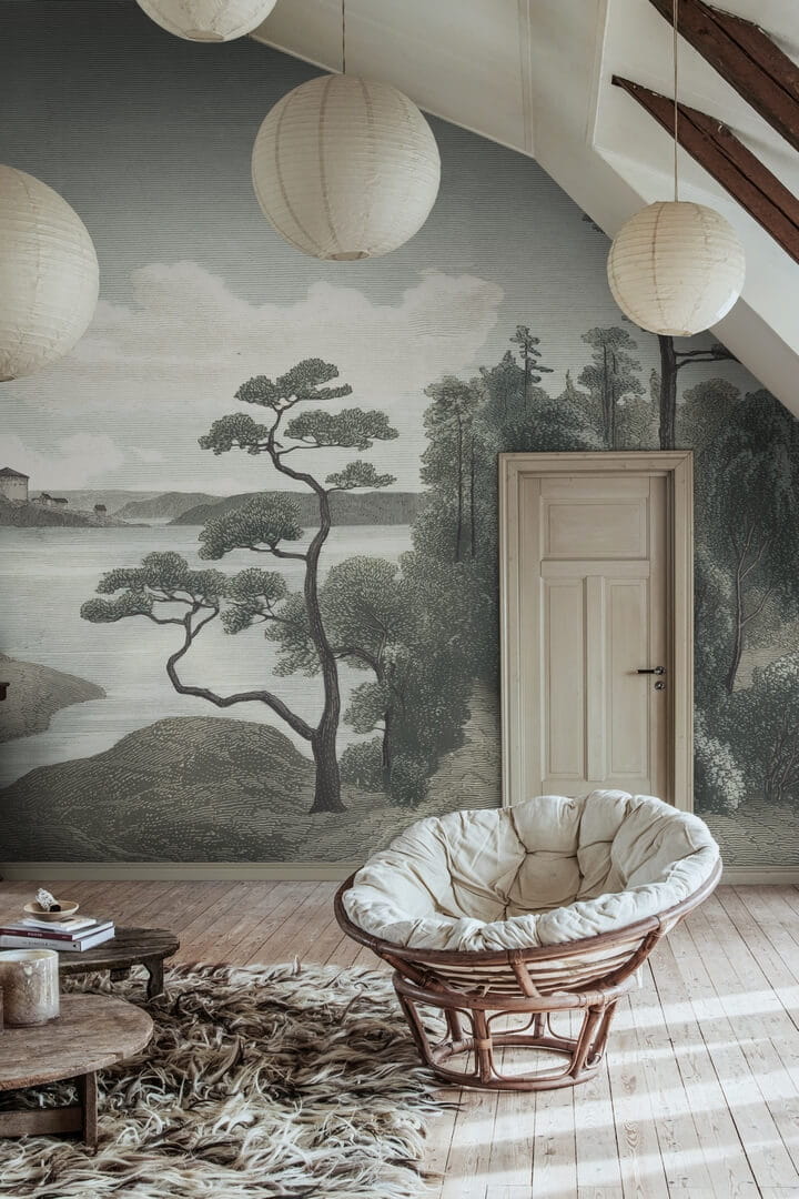 Fototapeta krajobraz jeziora Rebel Walls R18809 Lake View Blue Scenic Landscapes