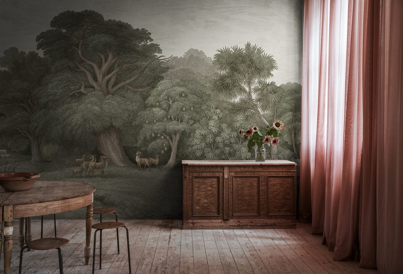 Fototapeta krajobraz dżungli Rebel Walls R18812 Jungle Forest Green Scenic Landscapes