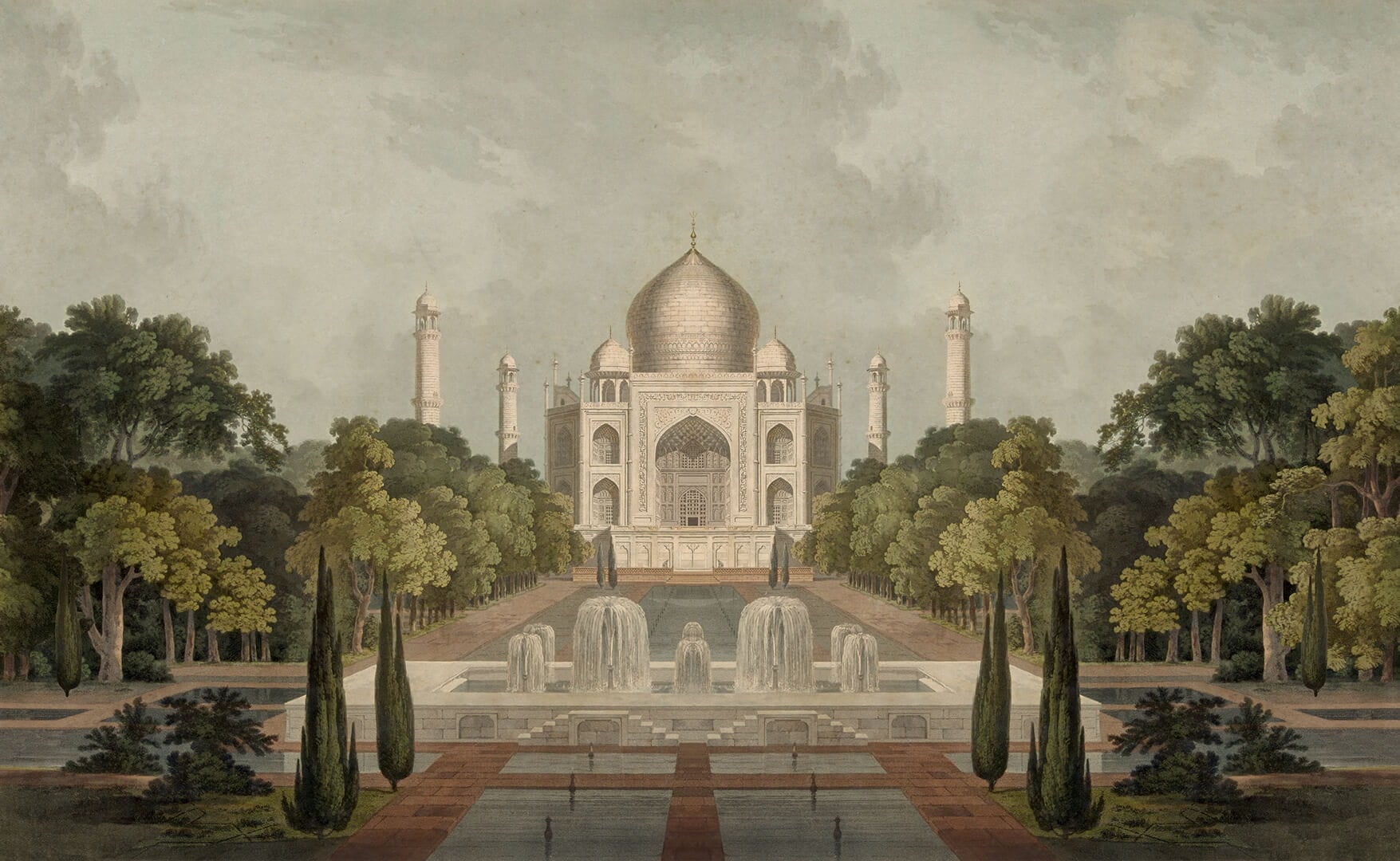 Fototapeta krajobraz Taj Mahal Rebel Walls R18830 Palace Garden Green Scenic Landscapes