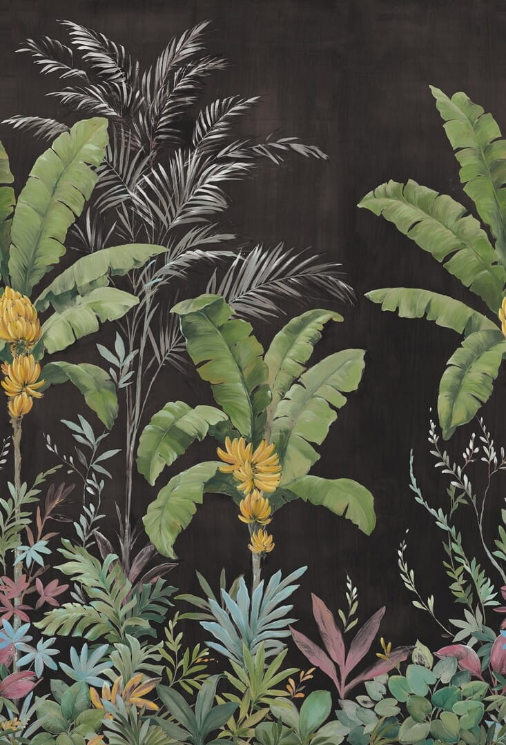 Fototapeta tropikalna bananowce Rebel Walls R18832 Banana Tree Jungle Black Scenic Landscapes