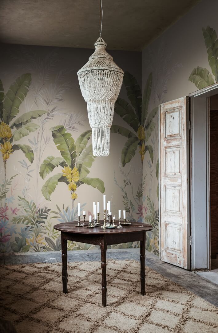 Fototapeta tropikalna bananowce Rebel Walls R18833 Banana Tree Jungle Beige Scenic Landscapes