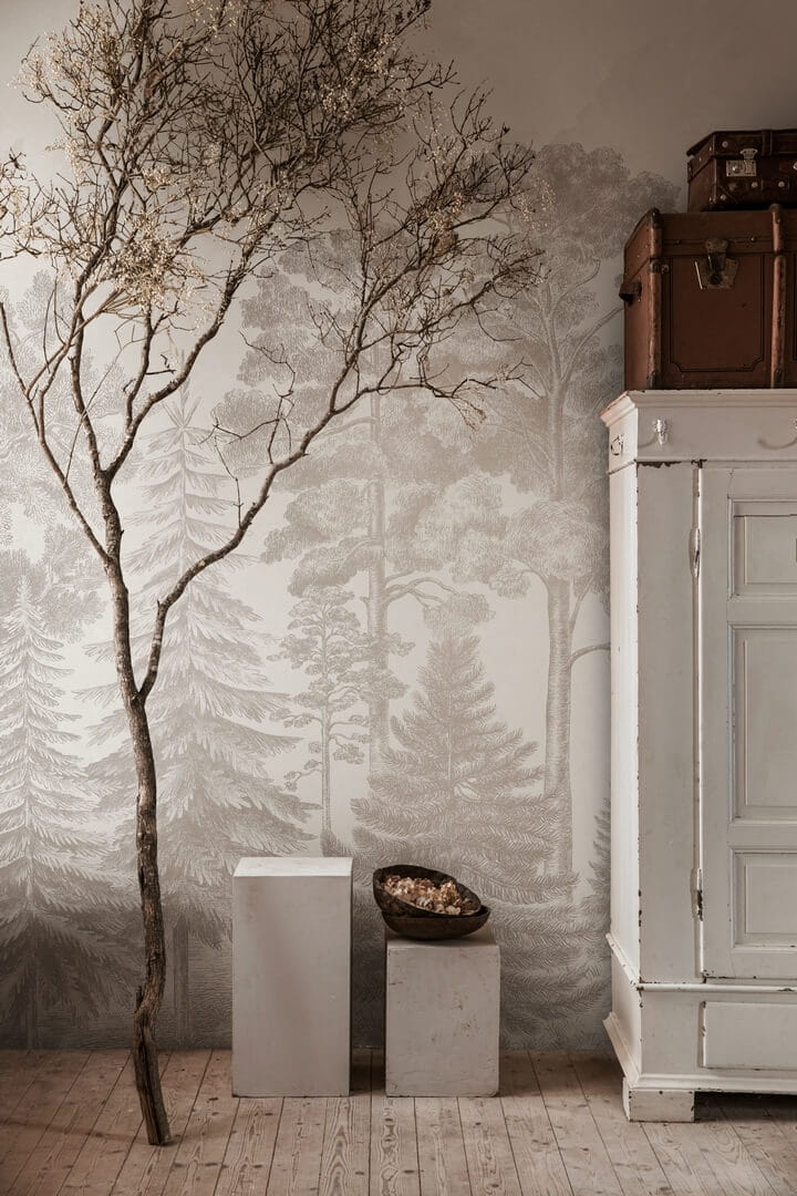 Fototapeta las w skandynawskim stylu Rebel Walls R18838 Scandinavian Bellewood Vintage Scenic Landscapes