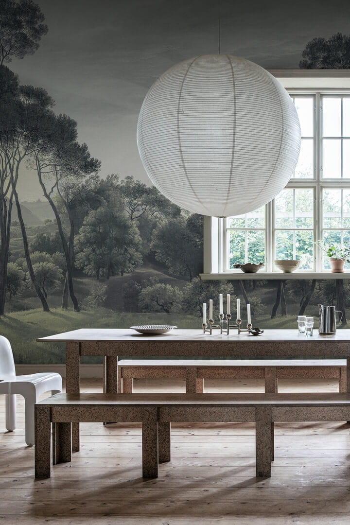 Fototapeta krajobraz drzew sosnowych Rebel Walls R18840 Pine Wood Blue Scenic Landscapes