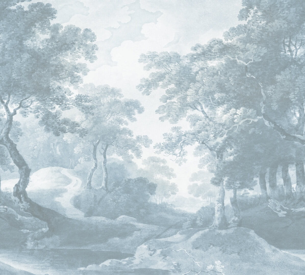 Fototapeta krajobraz leśnej polany Rebel Walls R20140 The Vintage Grove Blue Scenic Landscapes