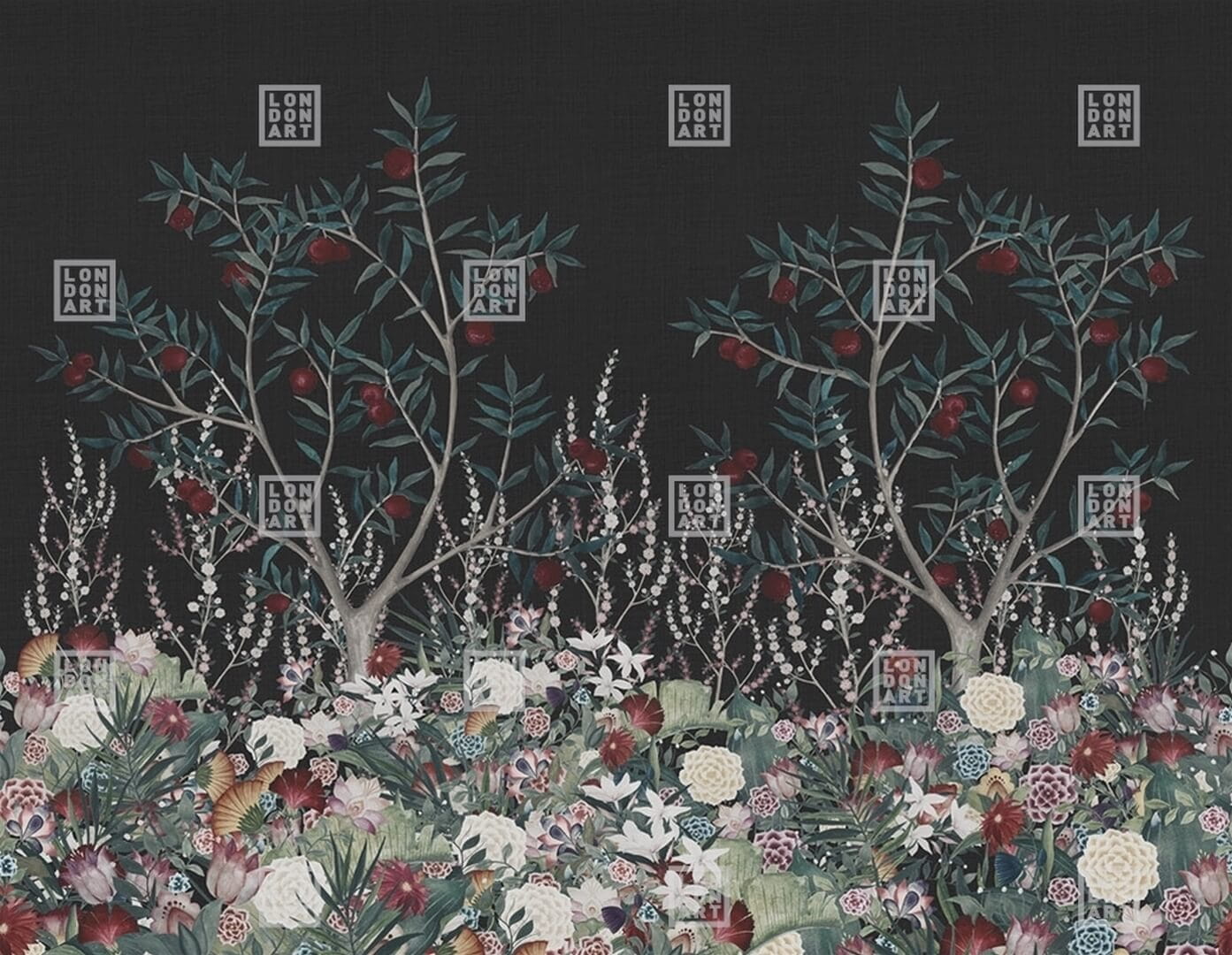 Fototapeta krzewy i kwiaty London Art MUN02 C Fleurs Magiques Tale Books: Les Mille et une Nuits