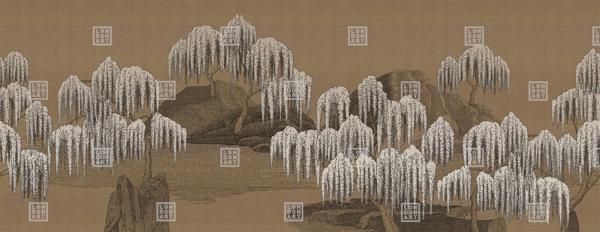 Fototapeta botaniczna w japońskim stylu London Art MUN08 B Saules Et Montagnes Tale Books: Les Mille et une Nuits