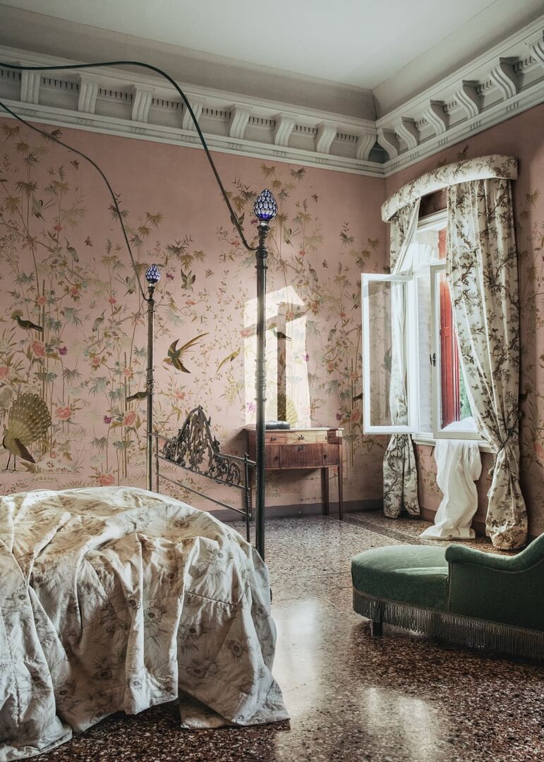 Fototapeta japoński ogród Sandberg S10417 Chinoiserie Garden Pink