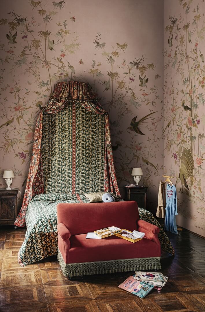 Fototapeta japoński ogród Sandberg S10417 Chinoiserie Garden Pink