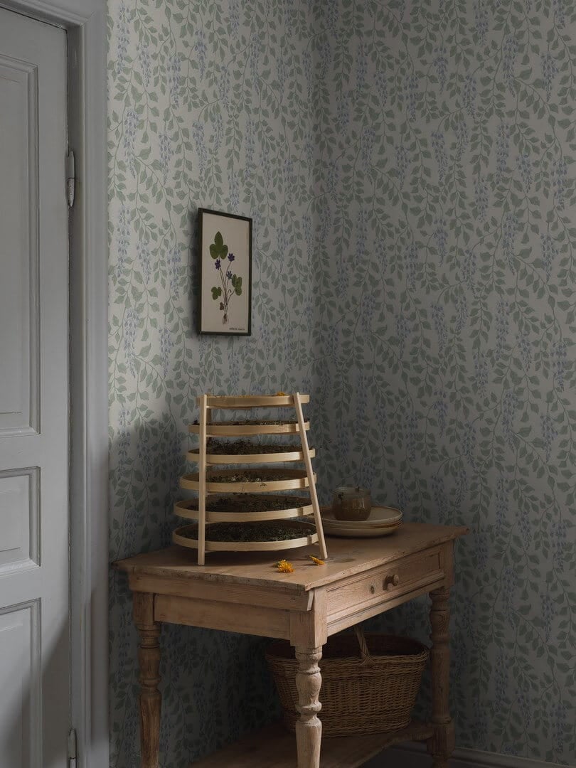Tapeta roślinna wisteria Boras Tapeter 5707 Blaregn Orangeri