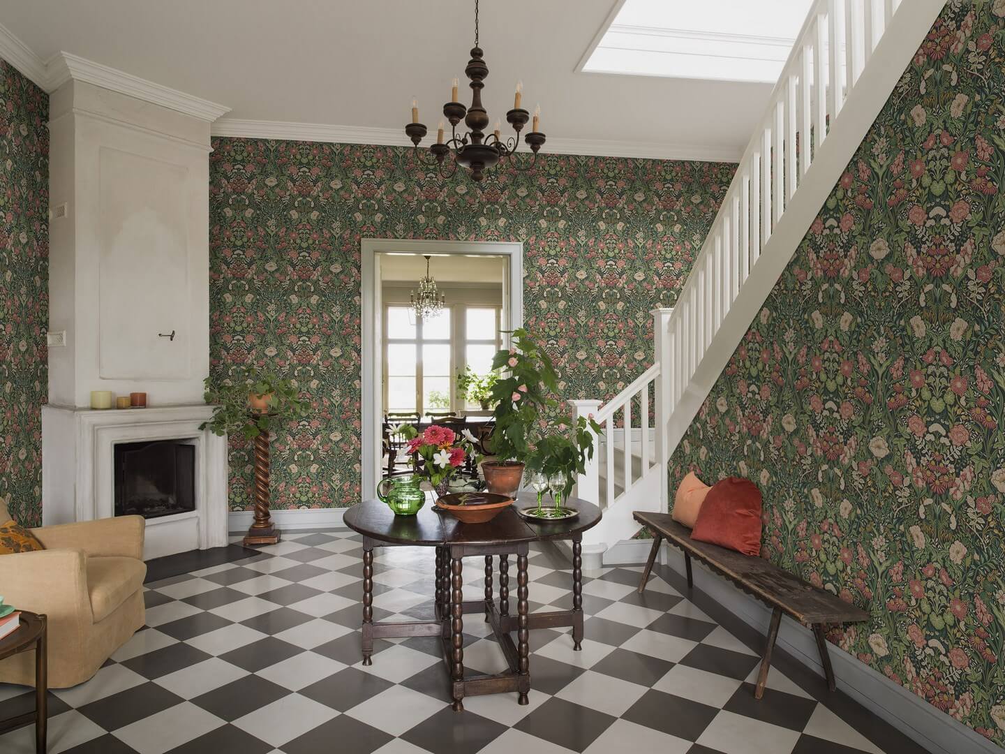 Tapeta roślinny ornament Boras Tapeter 5721 Ortagard Orangeri
