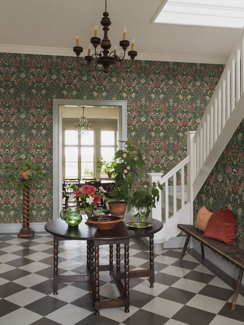 Tapeta roślinny ornament Boras Tapeter 5721 Ortagard Orangeri