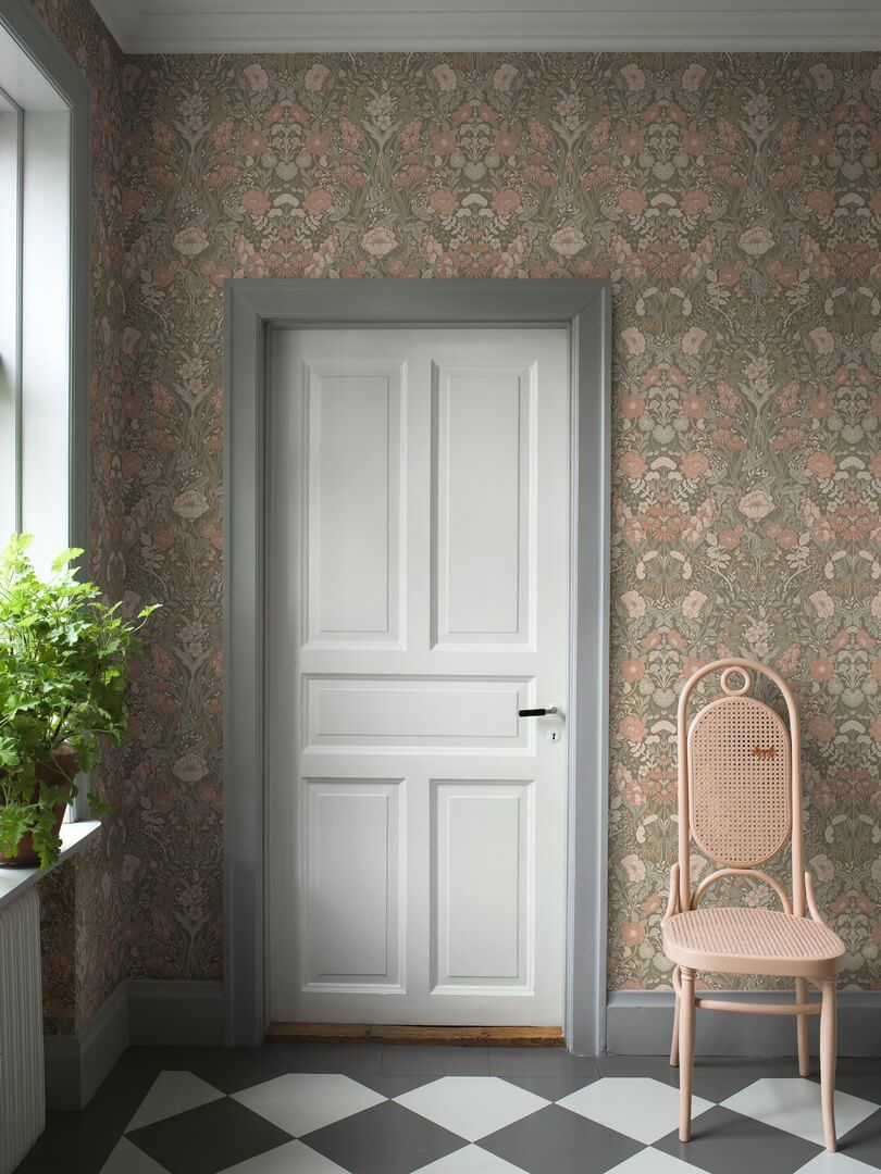 Tapeta roślinny ornament Boras Tapeter 5723 Ortagard Orangeri