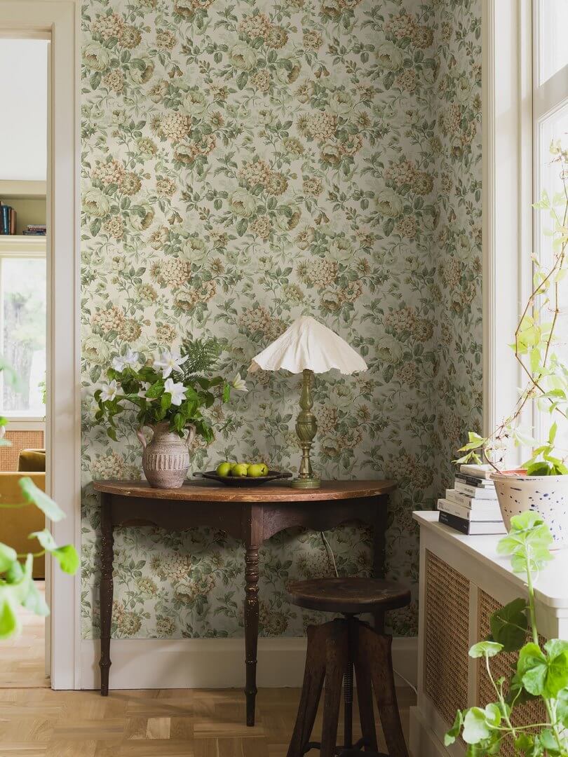 Tapeta kwiaty vintage Boras Tapeter 5727 Hortensia Orangeri
