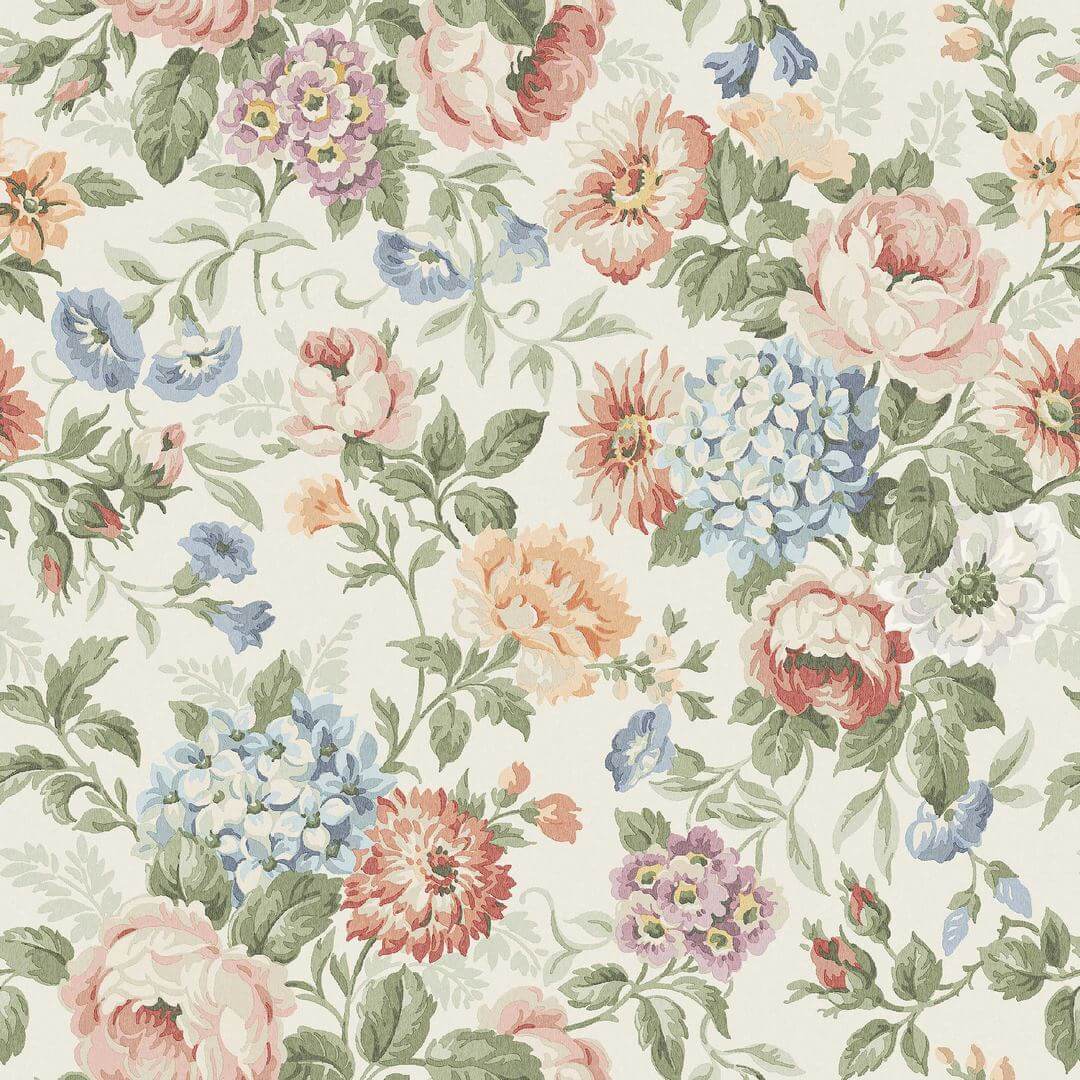 Tapeta kwiaty vintage Boras Tapeter 5728 Hortensia Orangeri