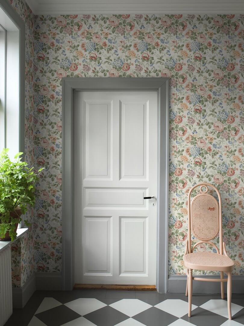 Tapeta kwiaty vintage Boras Tapeter 5728 Hortensia Orangeri