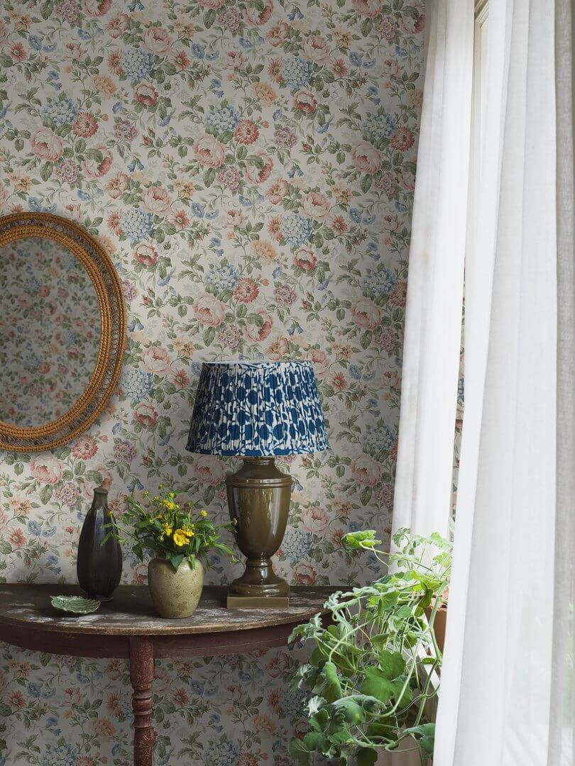 Tapeta kwiaty vintage Boras Tapeter 5728 Hortensia Orangeri