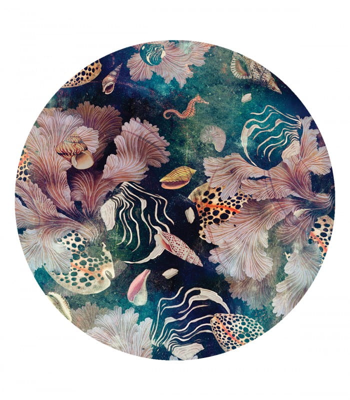 Mural okrągły podwodny świat Dots Black Sea 8686 Wallcolors