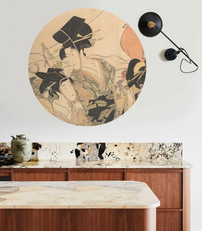 Mural okrągły w japońskim stylu Dots Bushido Gathering 8952 Wallcolors