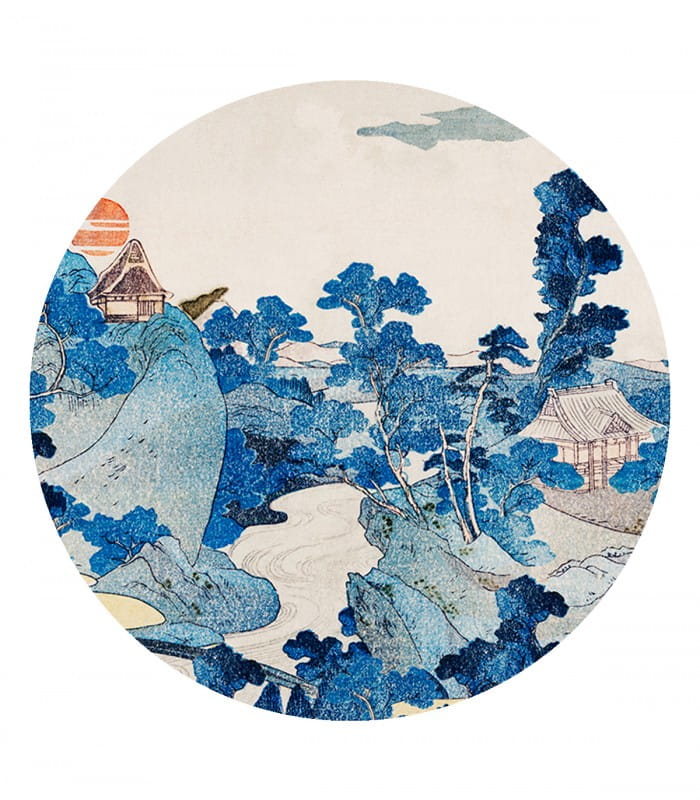 Mural okrągły japoński ogród Dots Japanese 8696 Wallcolors