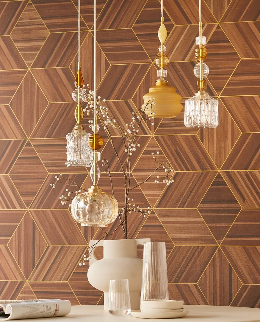Mural geometryczny z efektem 3D Eijffinger 340180 Gilded