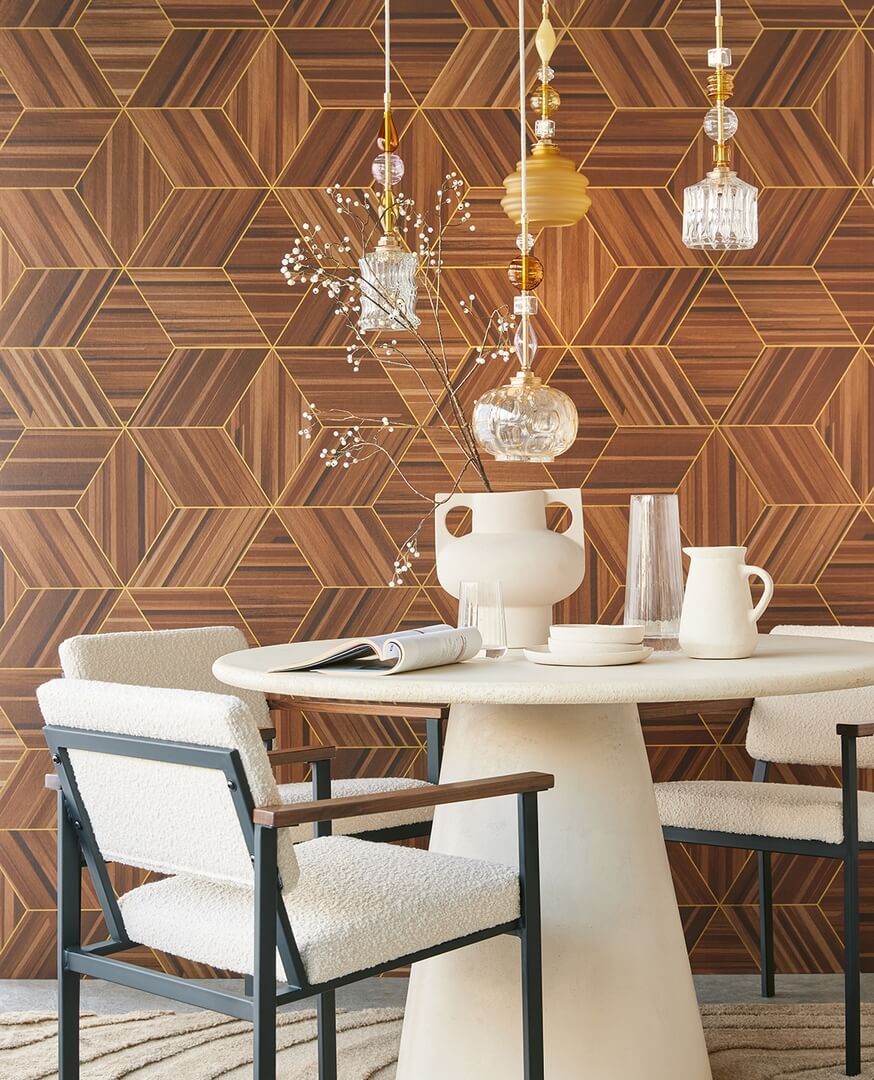Mural geometryczny z efektem 3D Eijffinger 340181 Gilded