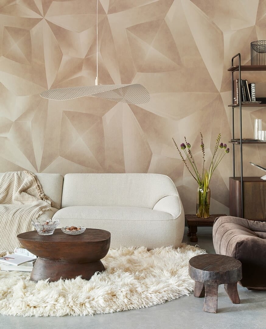 Mural geometryczny z efektem 3D Eijffinger 340186 Gilded
