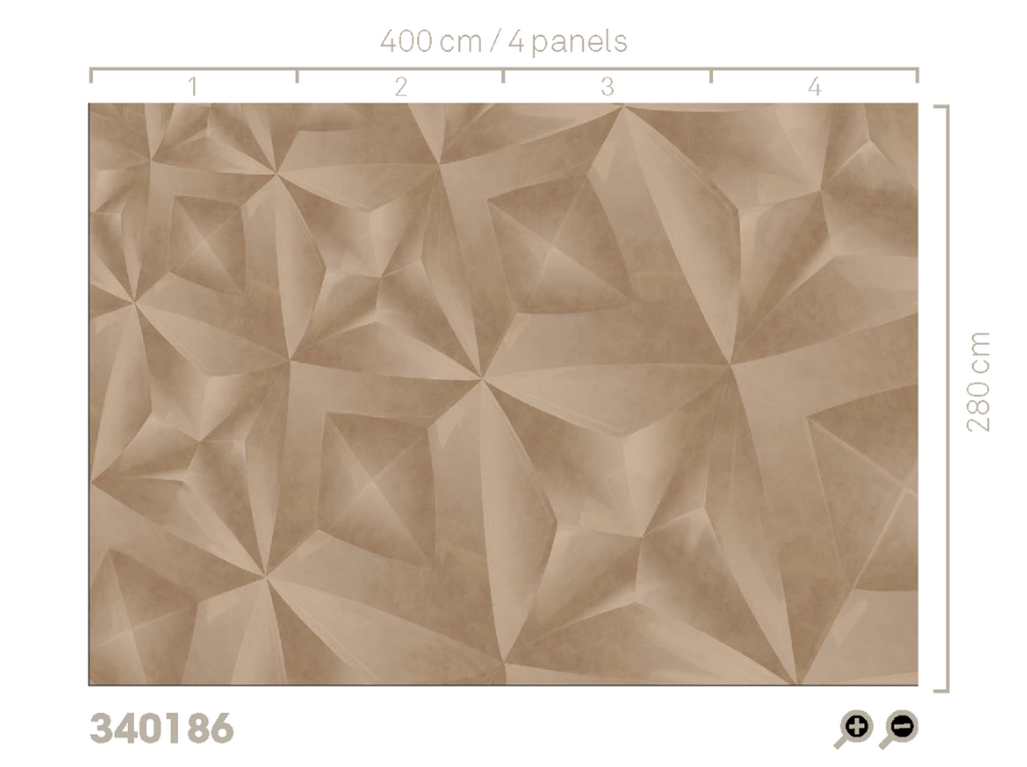 Mural geometryczny z efektem 3D Eijffinger 340186 Gilded