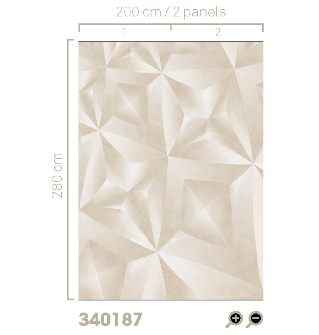 Mural geometryczny z efektem 3D Eijffinger 340187 Gilded