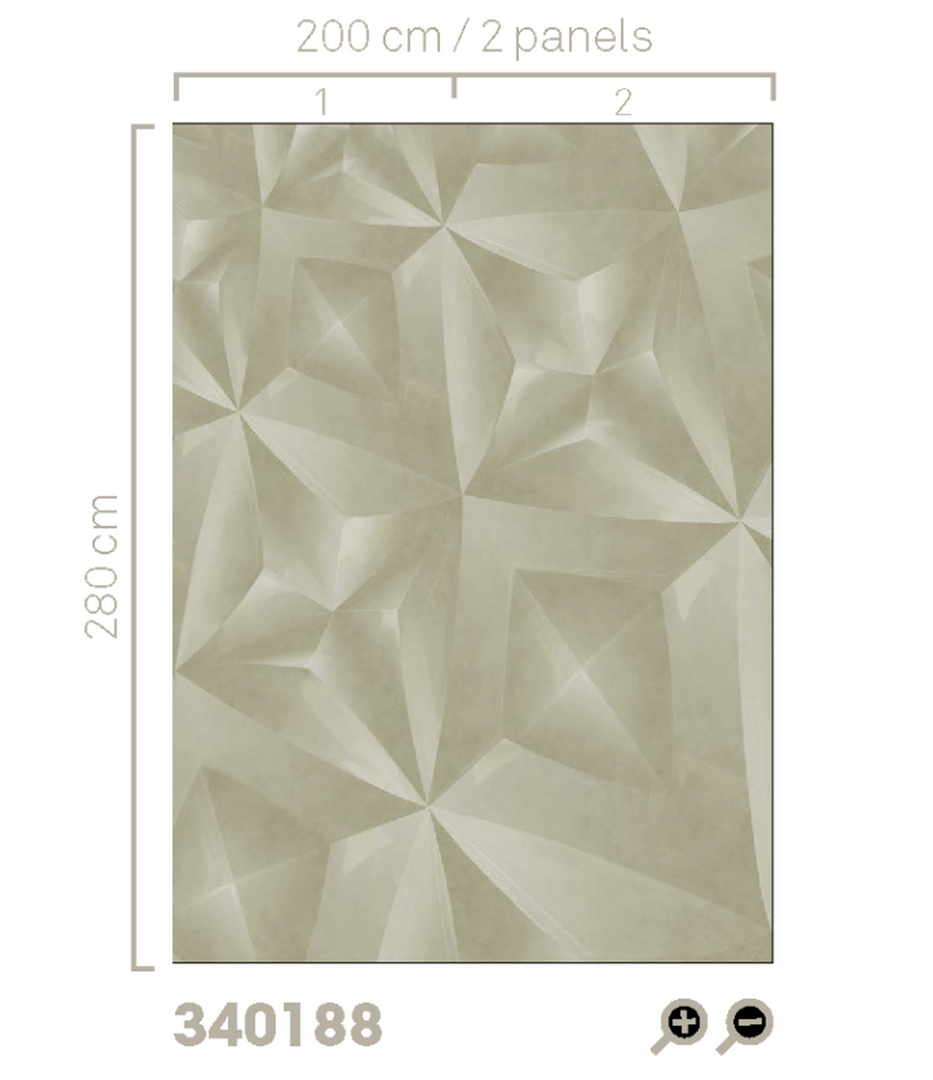 Mural geometryczny z efektem 3D Eijffinger 340188 Gilded
