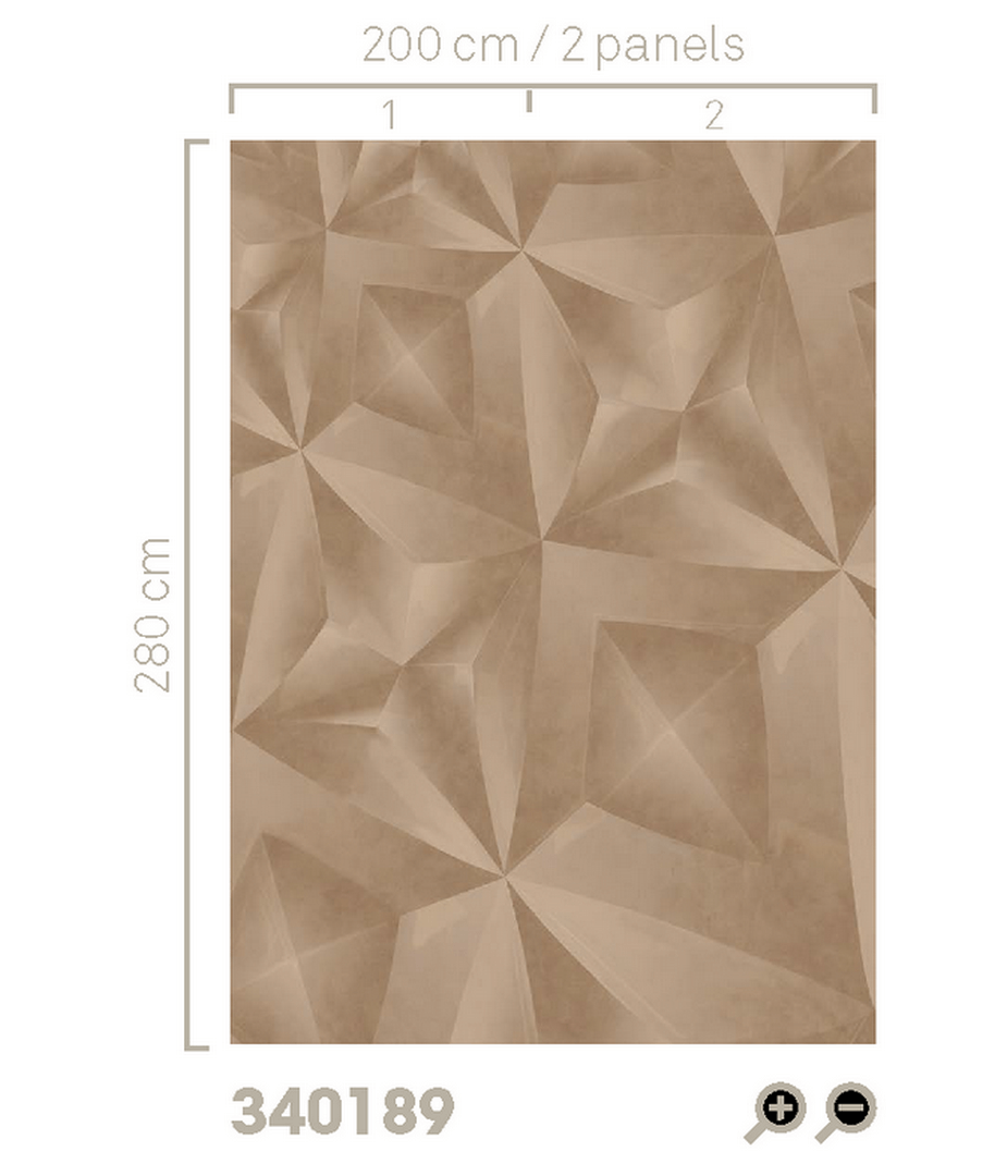 Mural geometryczny z efektem 3D Eijffinger 340189 Gilded
