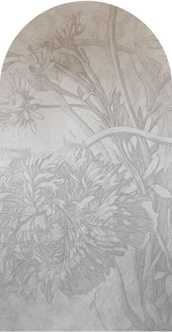 Mural łuk cieniowane kwiaty Wall Art Grey Ombre Flower Łuk