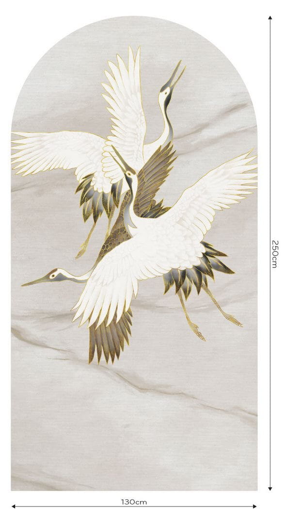 Mural łuk żurawie Wall Art Ivory Tsuru Łuk