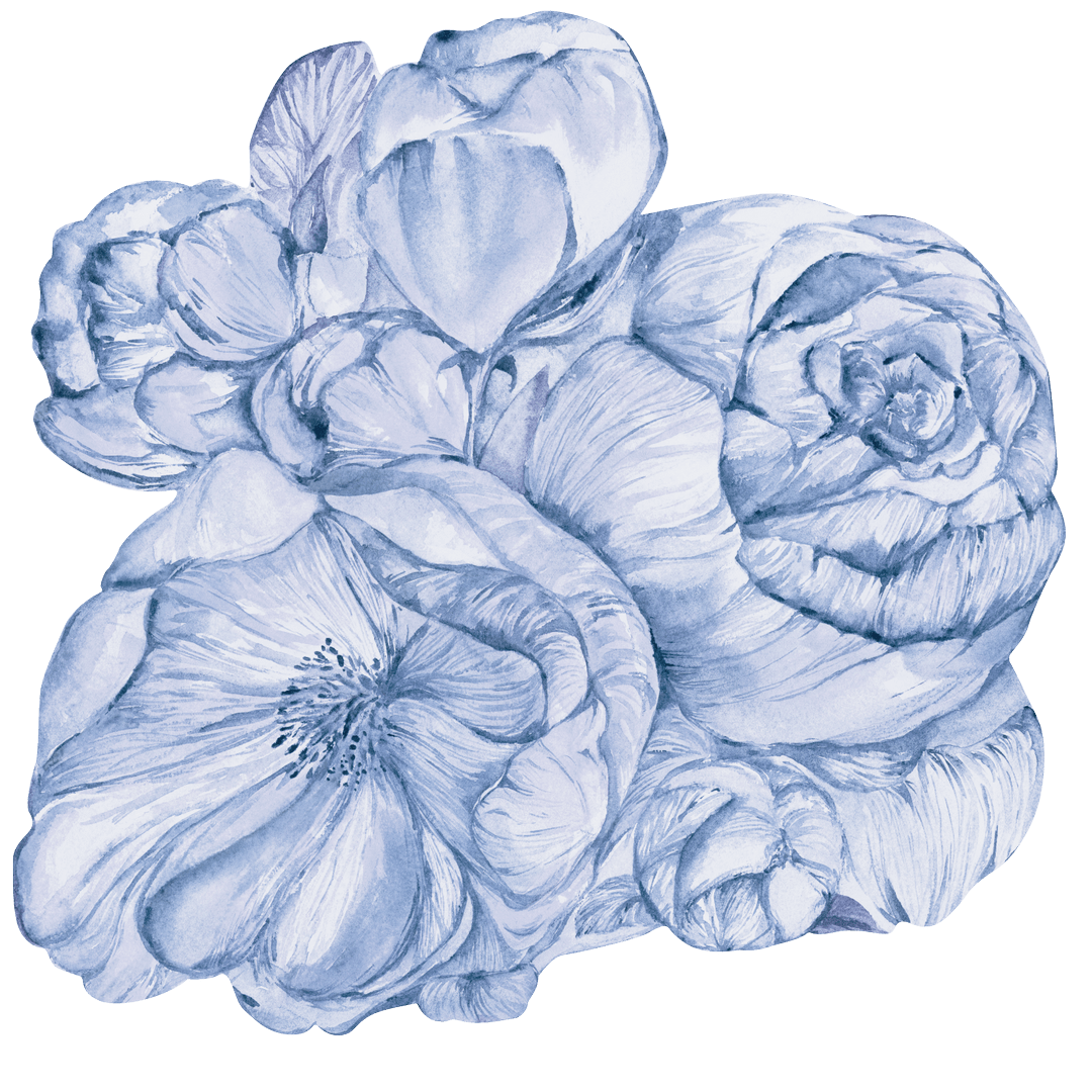 Mural kwiaty Wall Art Brassica Blue Koło