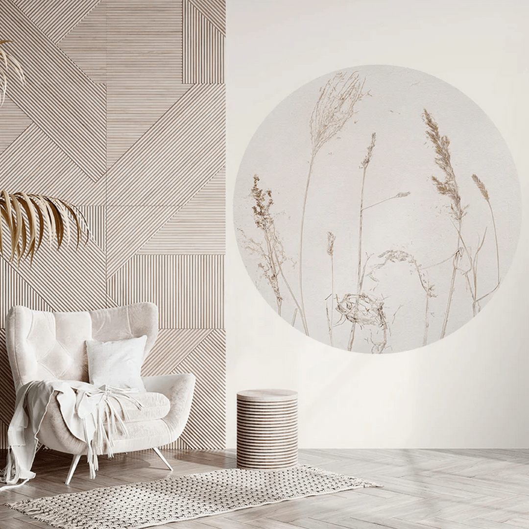 Mural okrągły źdźbła owsa Wall Art Campo Di Avena Koło