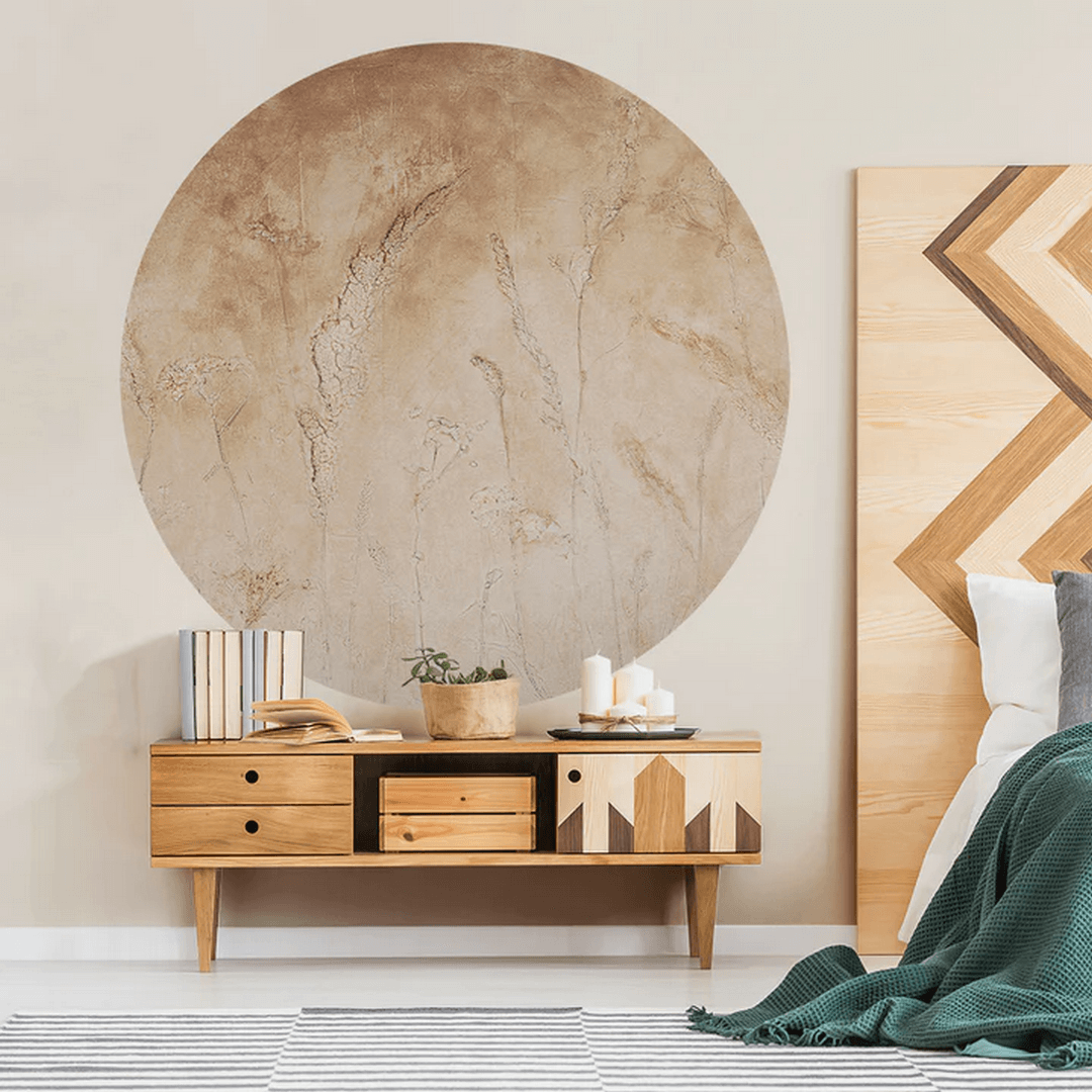 Mural okrągły źdźbła owsa Wall Art Campo Di Grano Koło