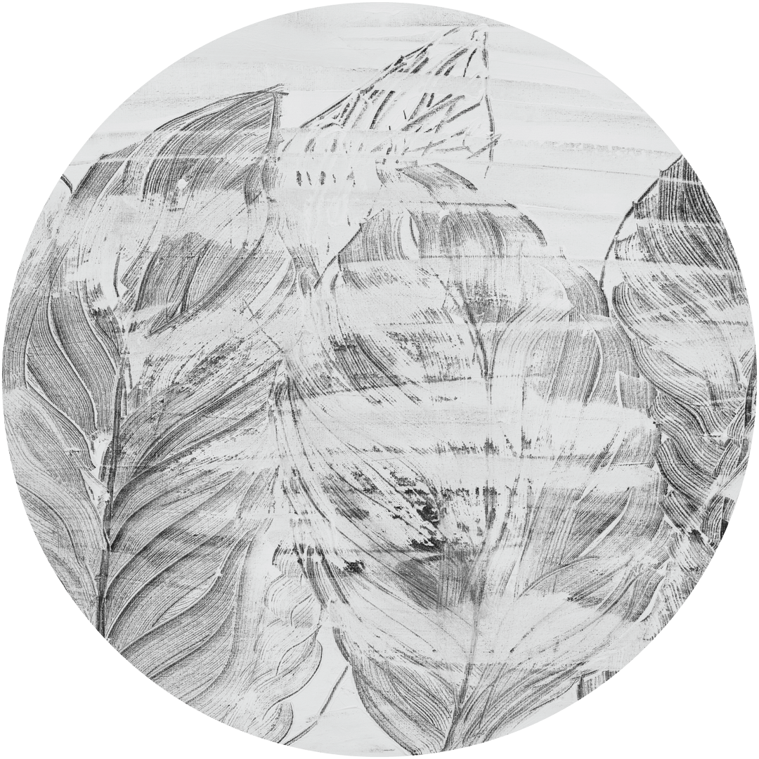 Mural okrągły liście Wall Art Demeter Koło