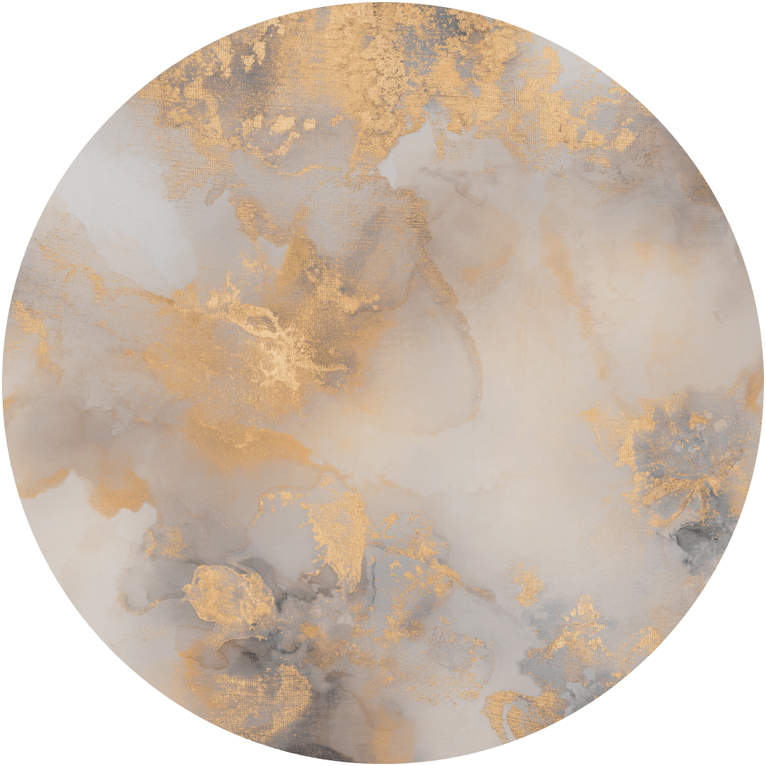 Mural okrągły marmur Wall Art Dolce Vita Grey & Gold Koło