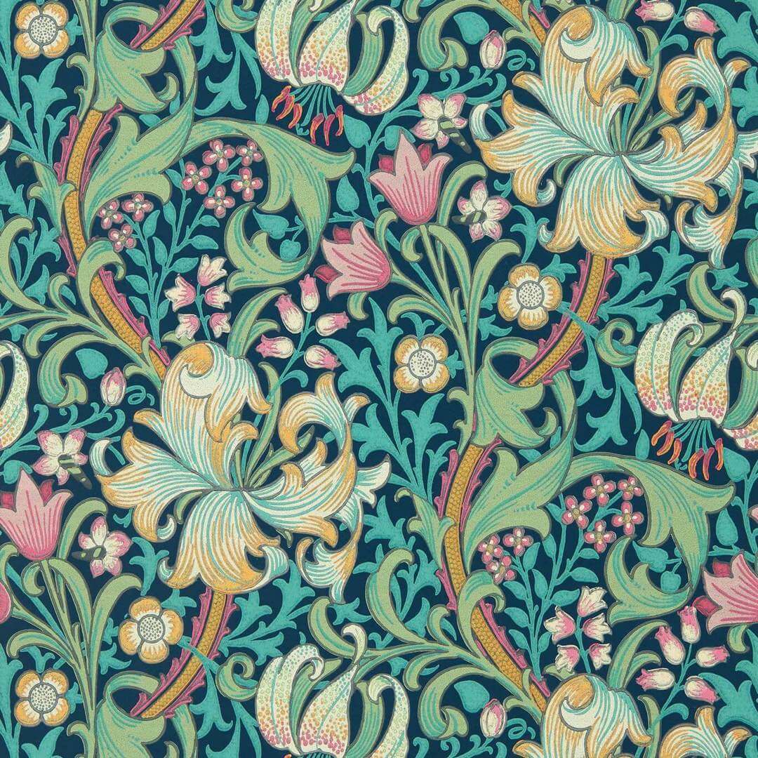 Tapeta roślinna Morris & Co. 510007 Golden Lily Bedford Park