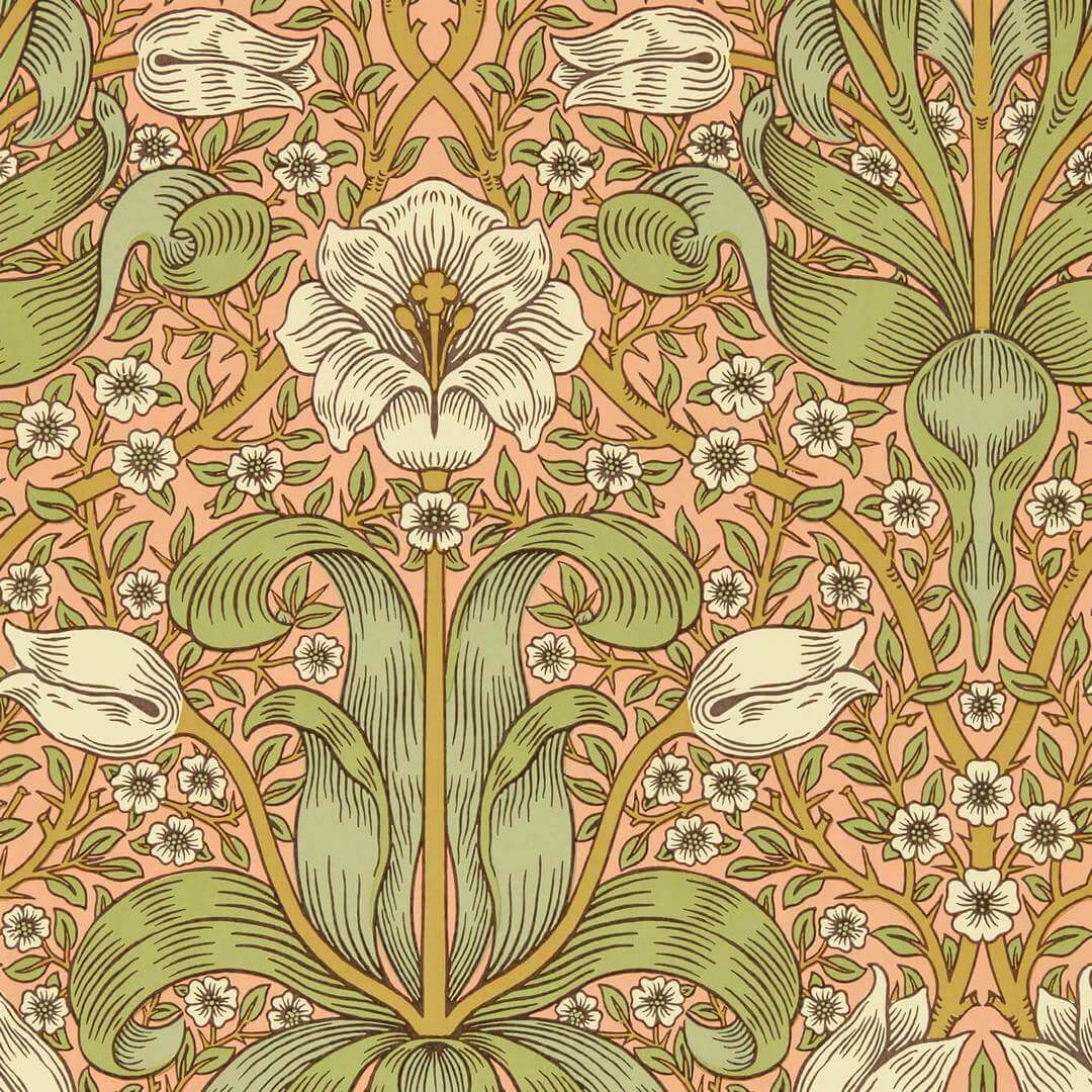 Tapeta kwiaty tulipanów Morris & Co. 217336 Spring Thicket Bedford Park