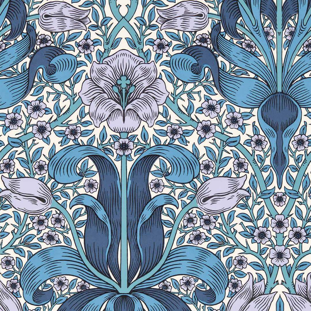Tapeta kwiaty tulipanów Morris & Co. 217338 Spring Thicket Bedford Park