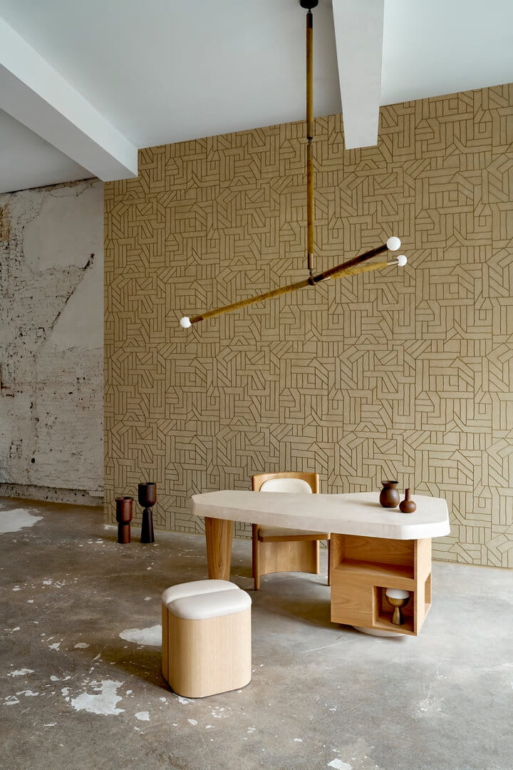 Tapeta tekstylna z haftowanym wzorem Arte La Derive 58501 Le Couturier