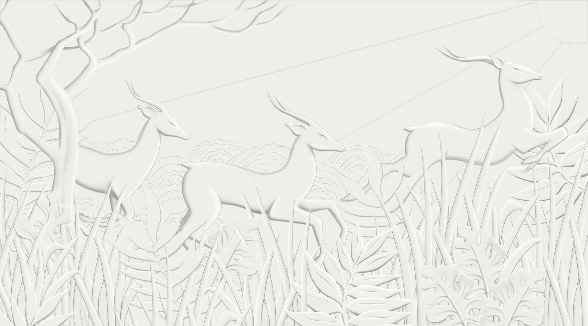 Fototapeta płaskorzeźba z antylopami Les Dominotiers DOM807 Les Trois Antilopes Volume 10