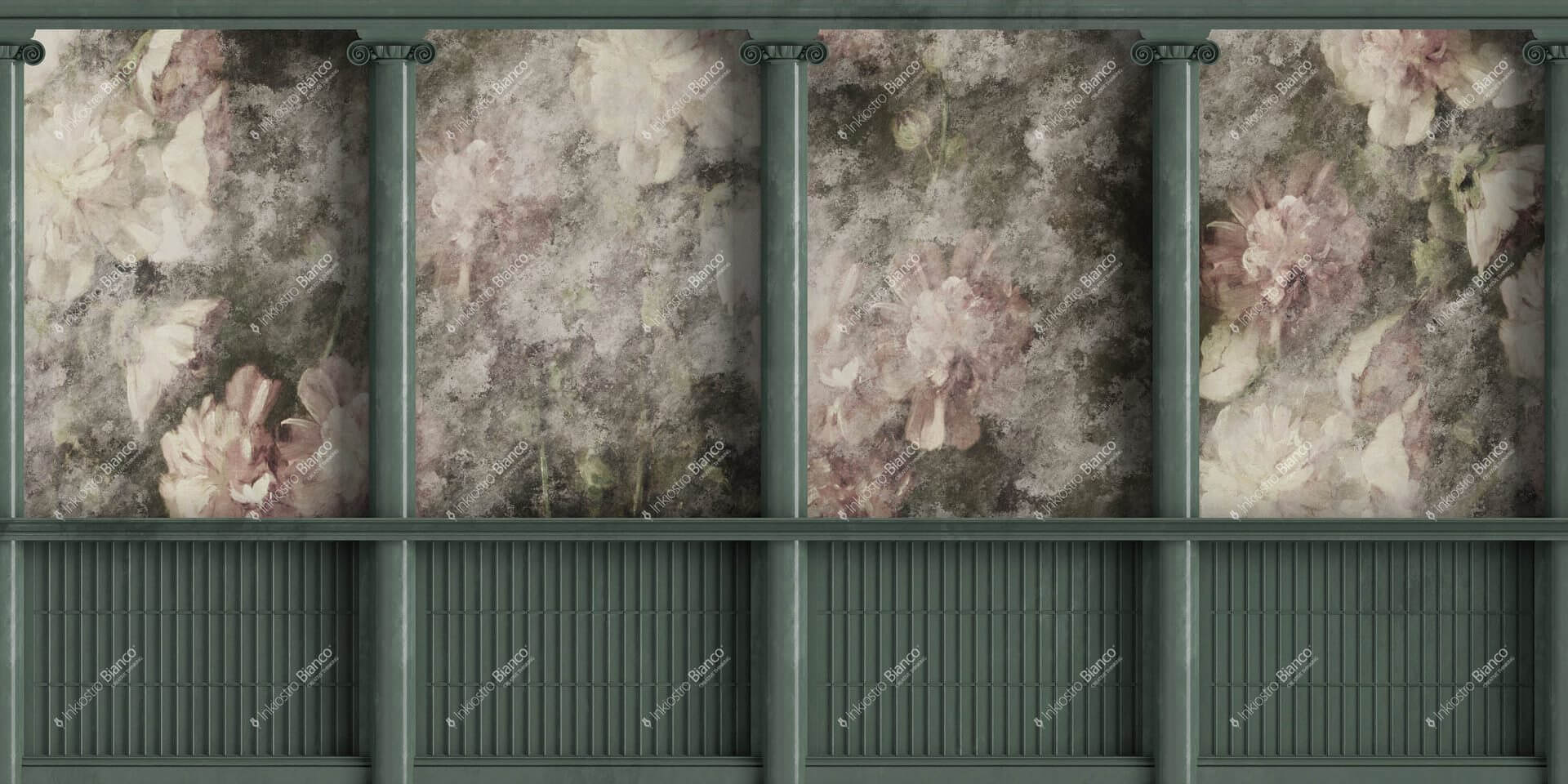 Fototapeta kwiaty i architektura Inkiostro Bianco CLORIDE INKINEE2101 Architecture