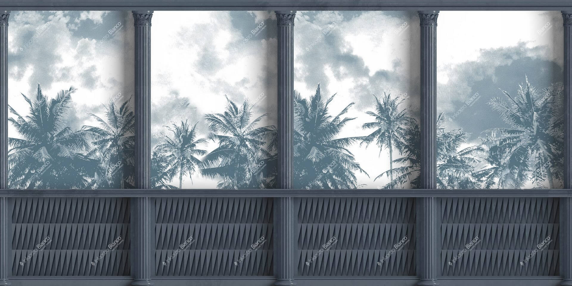 Fototapeta palmy i architektura Inkiostro Bianco EUPHEMIA INKDHES2101 Architecture