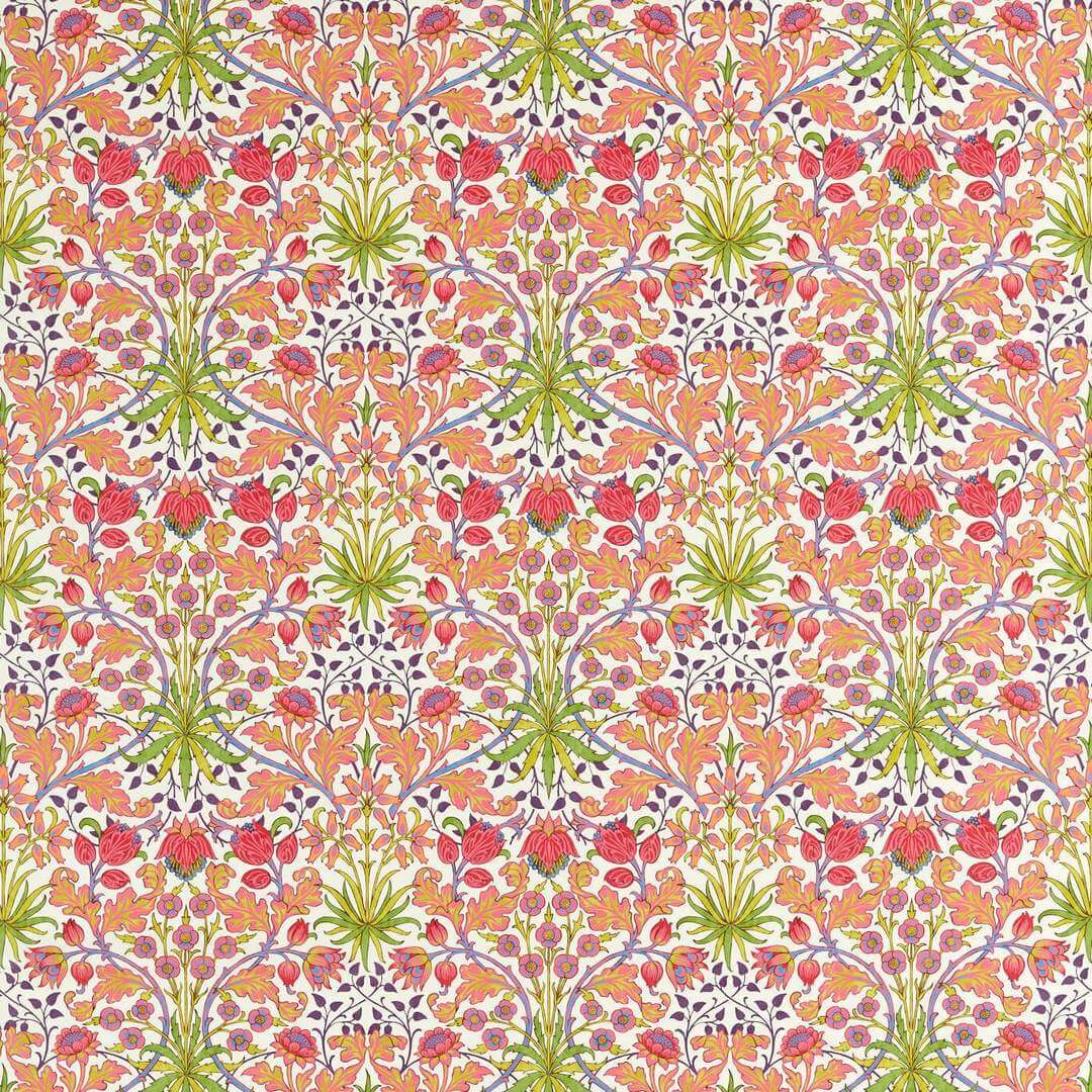 Tkanina bawełniana z roślinnym wzorem Morris & Co. 520005 Hyacinth Bedford Park Fabric