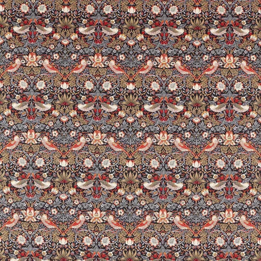 Tkanina bawełniana z botanicznym wzorem Morris & Co. 520016 Strawberry Thief Bedford Park Fabric