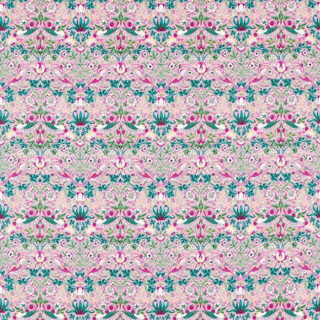 Tkanina bawełniana z botanicznym wzorem Morris & Co. 520017 Strawberry Thief Bedford Park Fabric
