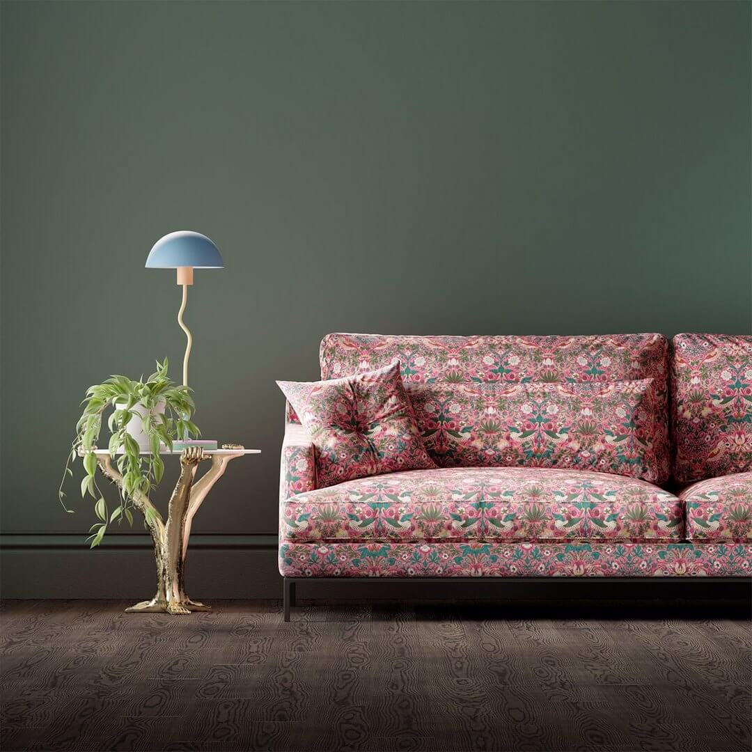 Tkanina bawełniana z botanicznym wzorem Morris & Co. 520017 Strawberry Thief Bedford Park Fabric
