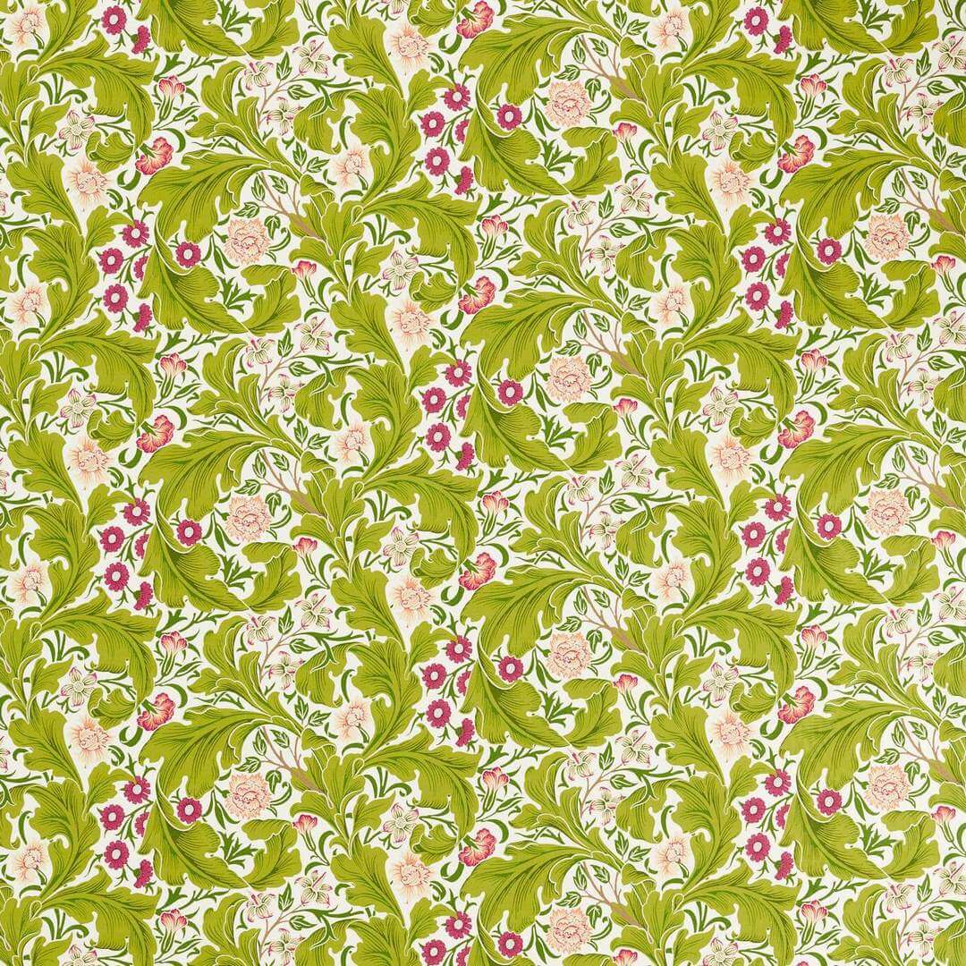 Tkanina bawełniana w kwiaty i liście akantu Morris & Co. 227209 Leicester Bedford Park Fabric